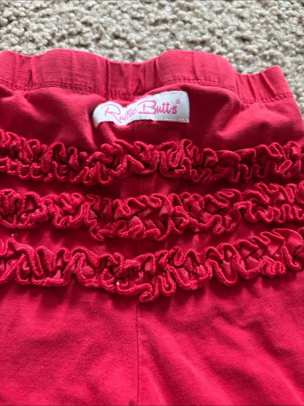 B70 Ruffle Butts 2/3t Red Ruffle Hem Pants